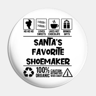 Santa's Favorite Shoemaker Santa Claus Pin