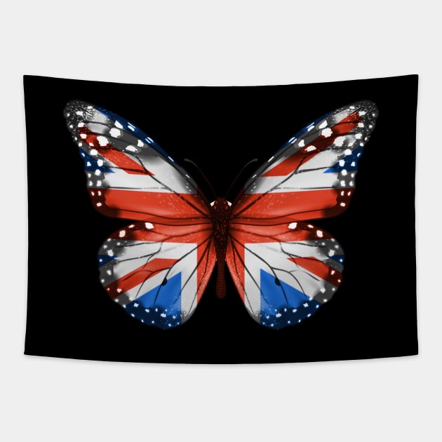 British Flag  Butterfly - Gift for British From Great Britain Tapestry by Country Flags