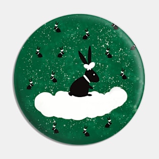 Black rabbit Pin