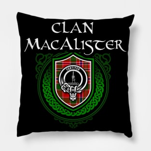 Macalister Surname Scottish Clan Tartan Crest Pillow