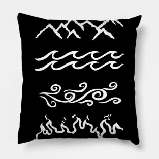 Four elements of nature v3 Pillow