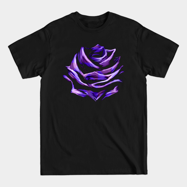 Discover Purple Blue Rose Abstract Art Flower Colorful Brush Painting - Purple Rose - T-Shirt