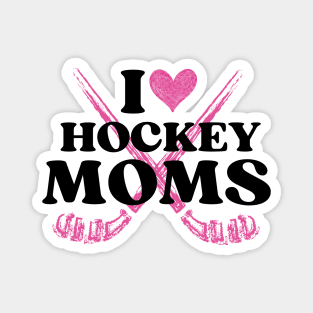 I Heart Hockey Moms White Magnet