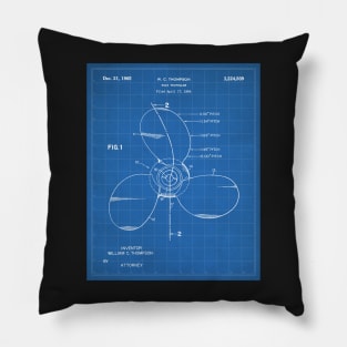 Boat Propeller Patent - Sailor Lake House Décor Art - Blueprint Pillow