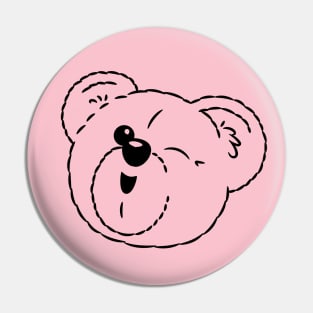 Winking Bear - Dark Outline Ed. Pin