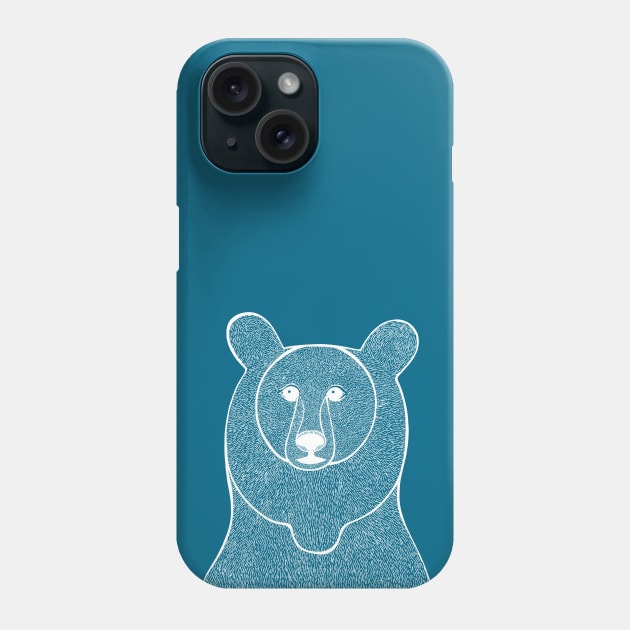 Bear drawing for forest animal lovers Phone Case by Green Paladin