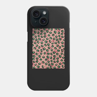 Leopard pink attern, Abstract print, Retro, Mid century art Phone Case