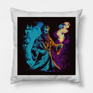 Wizard Casting a Spell Pop Art 1 Pillow