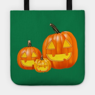 Jack-O-Lantern Trio (Bright Green) Tote