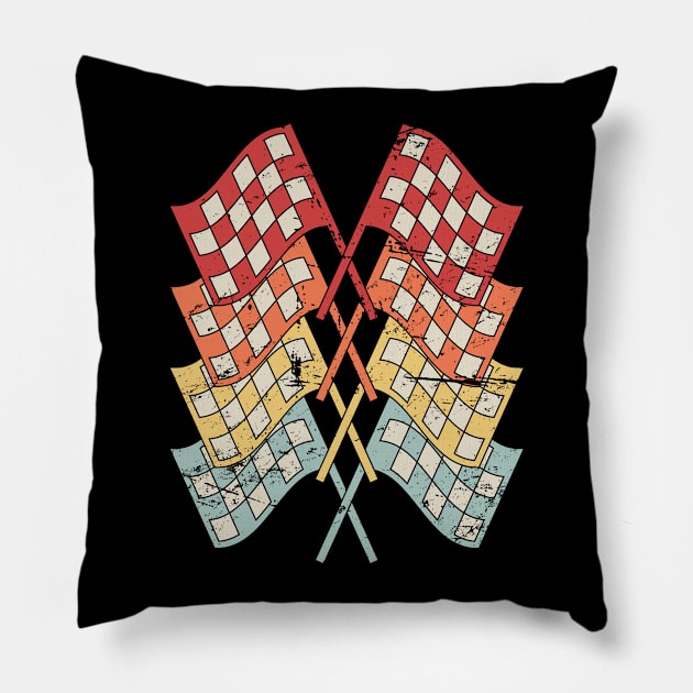 Checkered Flags | Race Car Racing Gift Pillow by MeatMan