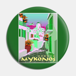 Mykonos Greece Colorful Abstract Surreal Travel and Tourism Print Pin