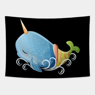 baby whale unicorn mermaid Tapestry