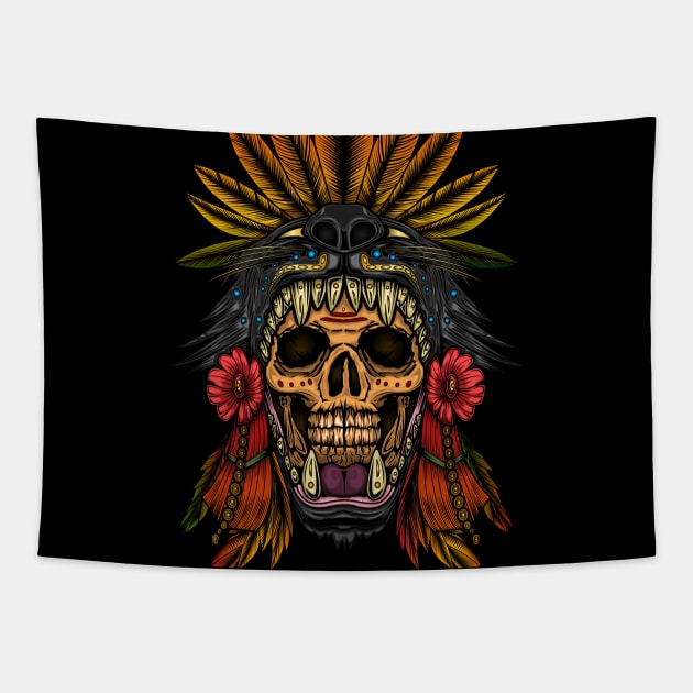 Aztec Warrior Tapestry by adamzworld