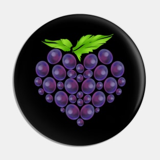 Vitis Vine of Berries In Heart Shape - Vegetarian - Go Vegan Pin