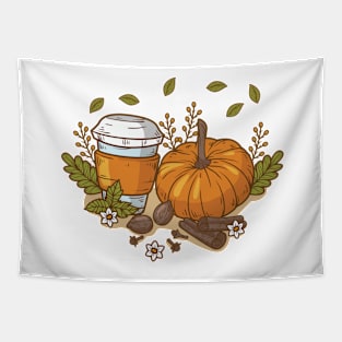 Fall Pumpkin Coffee Shirt, Fall Pumpkin T-Shirt, Thanksgiving Shirt, Fall Tshirt, Pumpkin Shirt, Coffee Pumpkin Shirt Tapestry