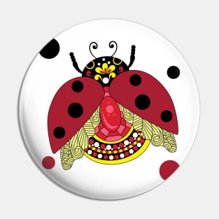 Lucky Ladybug Gemstone Pin