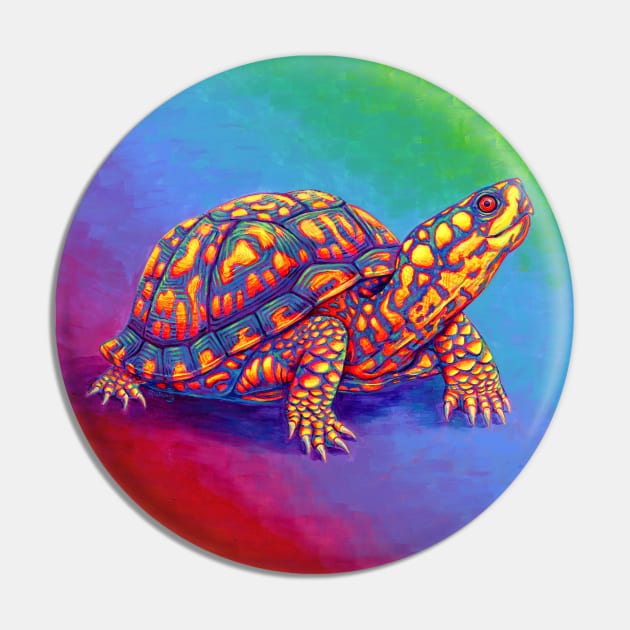 Rainbow Eastern Box Turtle Pin by rebeccawangart