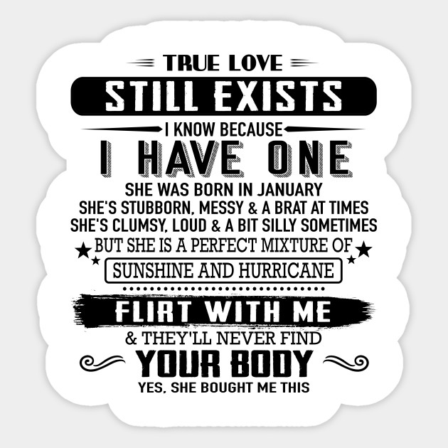 Awesome Birthday Present For Girlfriend January January Birthday Gift Sticker Teepublic Uk