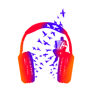 Headphone music Accordion T-Shirt