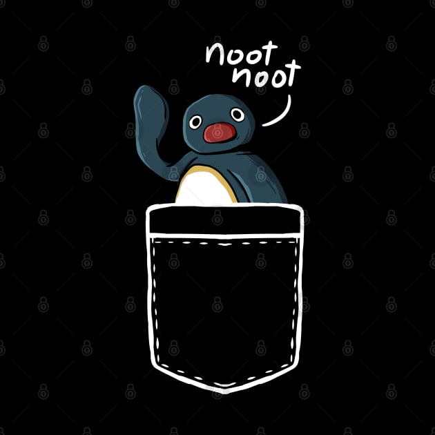 Noot Noot Funny Penguin Meme Pocket by A Comic Wizard