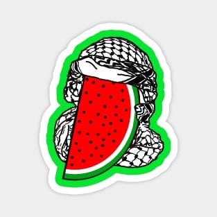 Free Palestine Watermelon Keffiyeh - Wrapped - Double-sided Magnet