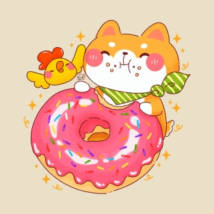 Shiba Inu Giant Donut T-Shirt