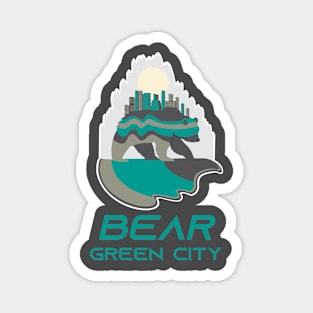 Bear green city Magnet