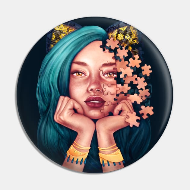 Puzzle Girl Pin by Lyara Costa