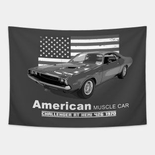 Challenger RT HEMI 426 American Muscle Car 60s 70s Old is Gold Tapestry