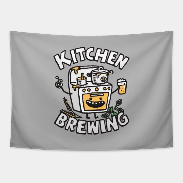 Kitchen Brewing Tapestry by Walmazan