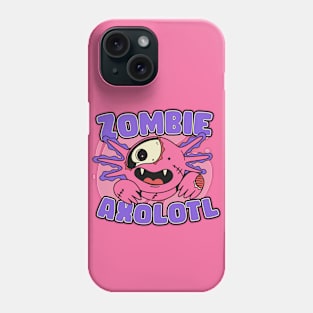 Cute Zombie Axolotl // Funny Halloween Zombie Animals Phone Case