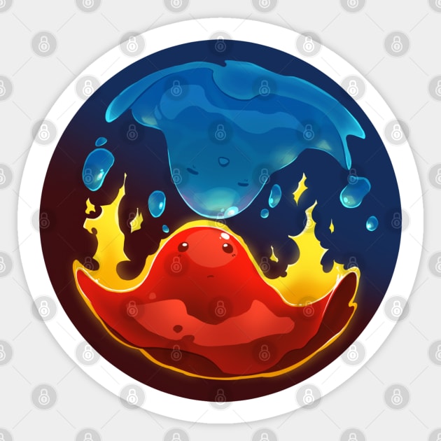 Fire and Water Slimes - Slime Rancher - Sticker