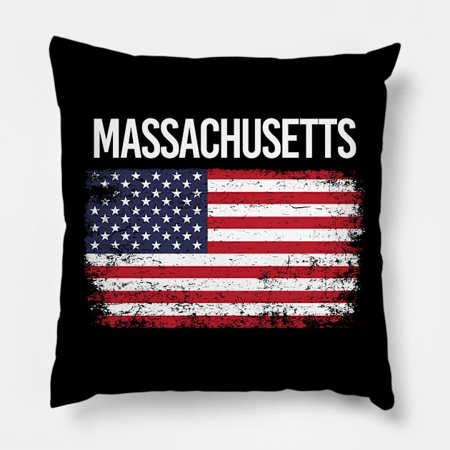 The American Flag Massachusetts Pillow by flaskoverhand