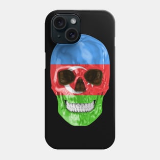 Azerbaijan Flag Skull - Gift for Azerbaijani With Roots From Azerbaijan Phone Case