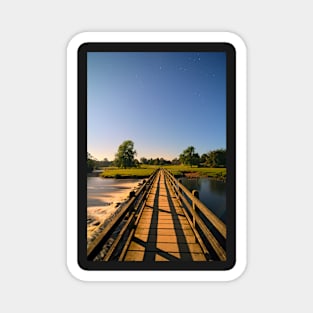 Bolton Abbey Bridge over the Flowing River Wharfe at Night 5613 A IMG Magnet