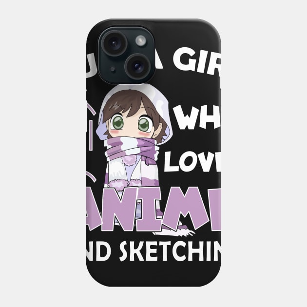 Just a Girl Who Loves anime and sketching Phone Case by Boba Art Store