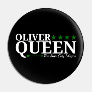 Oliver Queen For Star City Mayor - Green Arrow Design Pin