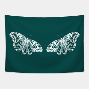 Butterflies in Love - detailed butterfly ink art design Tapestry