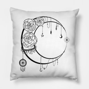 Light Moon with Roses Pillow