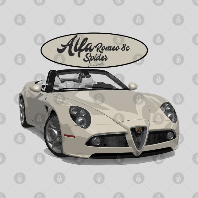 ALFA ROMEO 8C SPIDER White by PjesusArt