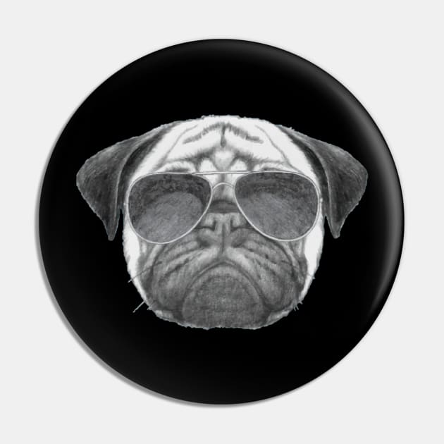 Cool Pug Pin by The BioGeeks