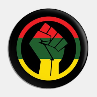 RASTAFARIAN BLACK POWER FIST T SHIRT Pin