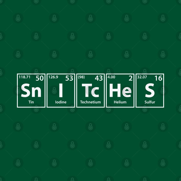 Snitches (Sn-I-Tc-He-S) Periodic Elements Spelling by cerebrands