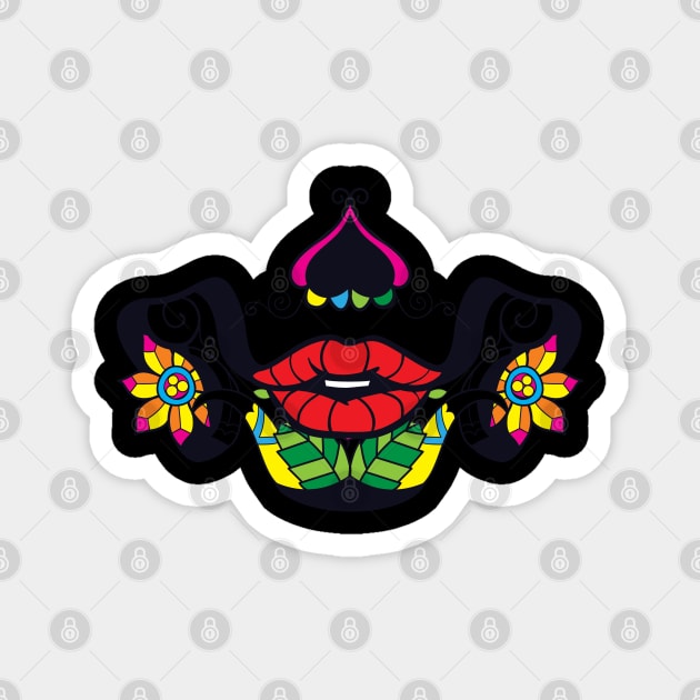 Dia De Los Muertos Sugar Skull Mask Valeria Magnet by aaallsmiles