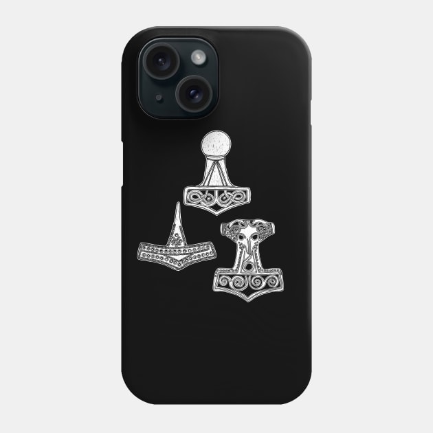 Triple Mjolnir Phone Case by LaForma