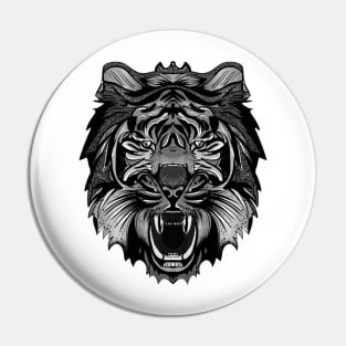 Tiger portrait ferocious animal wild animal illustration Pin