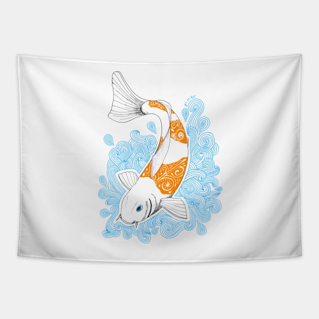 Kois et Be - Koi Ochiba Tapestry by Art_et_Be