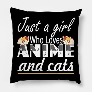 Anime and Cats Lover for Teen Manga kawaii Graphic Otaku Pillow