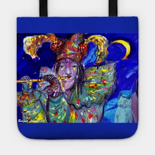 FLUTIST IN BLUE Venetian Masquerade Night Tote