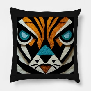 Mosaic Tiger Face Pillow